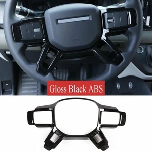 Gloss Black ABS Inner Steering Wheel Panel Trim Fit For Land Rover Defender 2020 - Bild 1 von 12