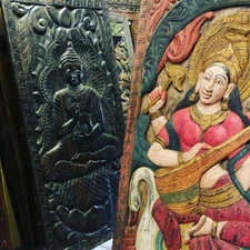 Buddha Carving Wall Decor, Carved Wood Art Panels Yoga Room, HOME Sanctuary