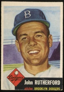 1953 Topps #137 John Rutherford Brooklyn Dodgers - White Biography - Picture 1 of 2