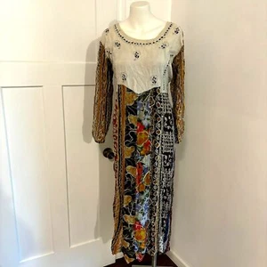 Sacred Threads size M/L Hippie Boho Patchwork Festival Maxi Dress - Picture 1 of 13