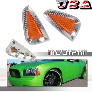 Amber Fit 2006-2010 Dodge Charger Bumper Corner Signal Lights Side Marker Lamps - Picture 1 of 8