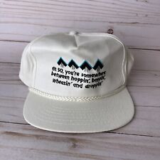 Vintage 50 Years Old Rope Trucker Adjustable Snapback Hat White Black Retro