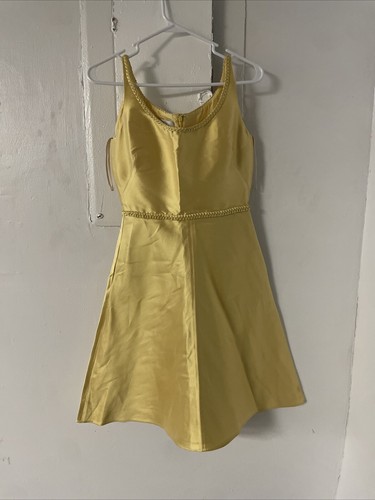 Valentino Vestito Donna Oro Linea A Spaghetti Strap Scollo Scoop Seta