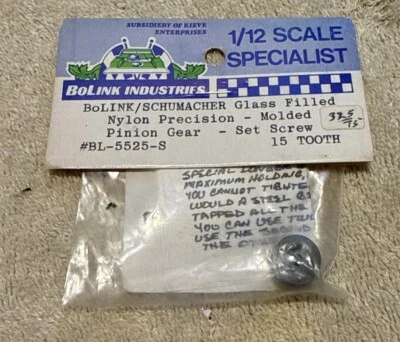 1/12th BOLINK / Schumacher Glass Filled Nylon Pinion Gear 32P 15T BL-5525-S - Image 1 of 2