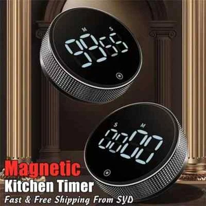 Magnetic LED Digital Kitchen Timer Countdown Alarm Cooking Shower Study Clock AU - Picture 1 of 10