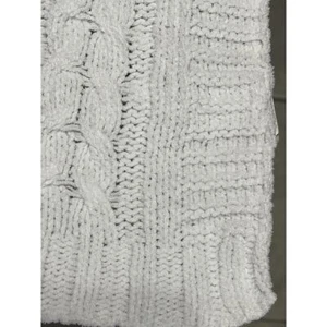 Manhatten Kids White Chenille Cable Knit Baby Blanket Crib Stroller - Picture 1 of 13