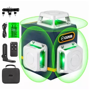 CIGMAN 3x360° selbstnivellierendes Laser-Nivellier, 100ft 3D grünes Fadenkreuz - Bild 1 von 9