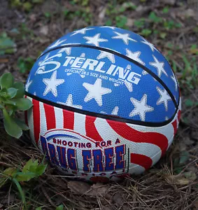 Sterling Basketball USA Stars Streifen Flagge DRUG FREE AMERICA Elks Hoop Shoot - Bild 1 von 6