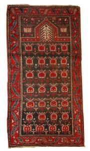 Handmade antique Caucasian Karabagh rug 2.10'x4.11' (90cmx153cm) 1890s - 1B476 - Picture 1 of 7