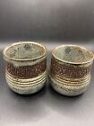 Vintage Japanese tea cups hand made Stoneware pottery marked Beautiful