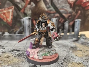 Warhammer 40k Space Marine Terminator Captain Black Templar Legion Painted - Picture 1 of 6