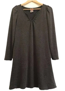 Leona Edmiston Tunic Dress Size 1 Dark Grey Long Sleeve Stretch Knit - Photo 1/7