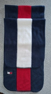 Tommy Hilfiger Años 90 Vintage Vellón Bufanda Rojo Blanco y Azul 4.3'×10" Foto 1 de 3