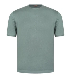 STILE LATINO luxury t-shirt wool silk EU 52 US 42 geen tailored fit - Picture 1 of 3