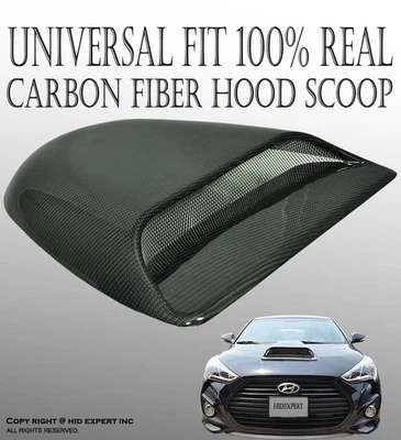 Cubierta de ventilación JDM 100 % fibra de carbono real campana ajuste universal estilo carreras E7 Foto 1 de 4