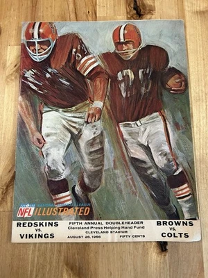 1966 CLEVELAND BROWNS Program 8-26-66 DOUBLEHEADER Redskins/Vikings COLTS/BROWNS - Image 1 of 4