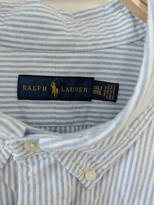Ralph lauren 3XLT Tall Long Sleeve Thick Cotton Striped Button Down Shirt Pony  - Image 1 of 4