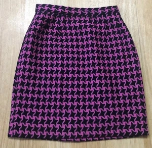 Charles Jourdan Wool Blend Skirt UK Size 8 Approx Size 64 Paris Black Pink Lined - Picture 1 of 21