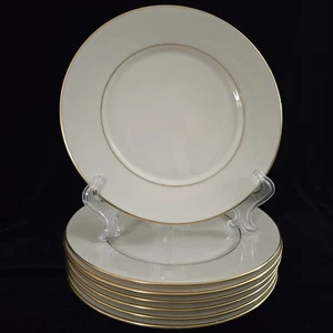 (7) Platos de ensalada de marfil cosmopolita Lenox "HAYWORTH", borde dorado, 8-1/4", ¡usados en excelente estado! - Imagen 1 de 5