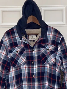 Legendary Whitetails Men's Camp Night Berber Lined Hooded Flannel SZ Youth LARGE - Picture 1 of 9