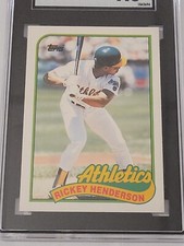 RICKEY HENDERSON 1989 Topps Traded Baseball #48T SGC Graded 9.5 Oakland A's