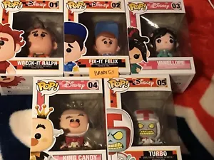 Funko Pop Wreck It Ralph Bundle (Ralph,Felix,Turbo,King Candy,Vanellope) - Picture 1 of 10
