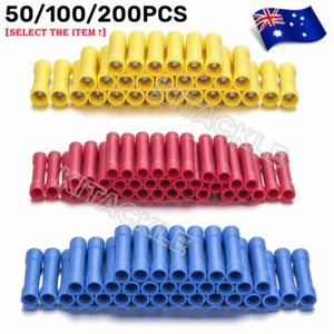 50/100X Insulated Straight Butt Electrical Wire Connector Kit Crimp Terminals AU - Picture 1 of 26
