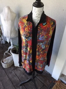 Chico's, Multicolor Rayon/Spandex Long Sleeve Jacket, size 2 - Picture 1 of 4