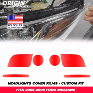 PreCut Headlights Clear Covers Bra Film Kit PPF Fits 2005-2009 MUSTANG - Foto 1 di 5