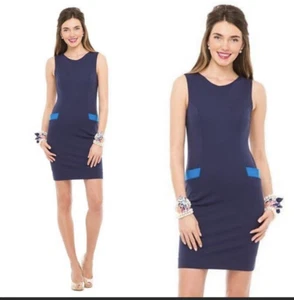 Lilly Pulitzer Allaine Dress Shift Navy Blue Women's Size XSmall With Pockets - Picture 1 of 8