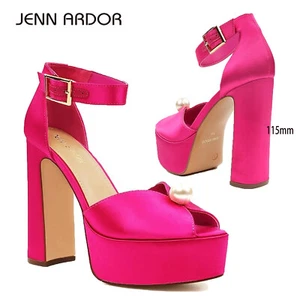 Women's Super Block High Heels Club Shoes Platform Ankle Strap Sexy Shoes Pumps - Picture 1 of 28