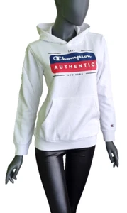 Champion Sweatshirt Long Sleeve Hoodie Snow White Size 38/40 - Picture 1 of 2