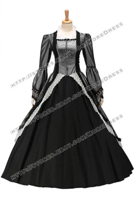 维多利亚哥特式礼服复古派对礼服假面舞会礼服 — 第 1/4 张图片