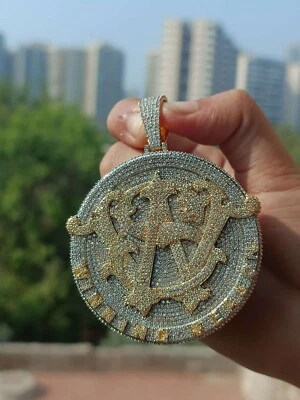 Custom Winning Season 3.3" Pendant 10.41 Ctw Round Cut Diamond 14K Two-Tone Gold - Image 1 of 4