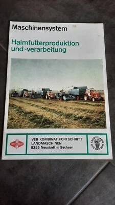 VEB KOMBINAT FORTSCHRITT DDR LANDMASCHINEN PROSPEKT HALMFUTTERPRODUKTION LPG RAR - Bild 1 von 4