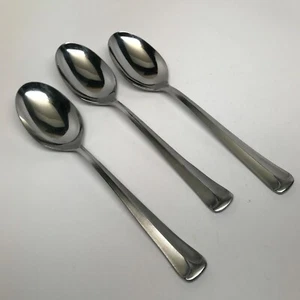 EKCO ETERNA JAPAN Stainless "COLONIAL RICHMOND" 3 SOUP SPOONS - Satin Japan - Picture 1 of 2