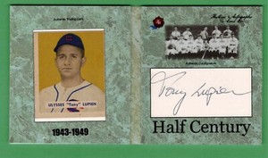 2020 HA HALF CENTURY TONY LUPIEN CUT AUTOGRAPH & 1949 BOWMAN BECKETT CERT