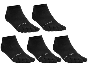 Women Toe Socks Cotton Five finger 5 Pairs socks mesh breathable Low cut Black - Picture 1 of 2