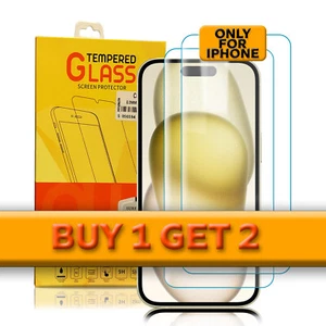 Tempered Glass Screen Protector For iPhone 15 14 13 12 11 Pro Max Mini X 7 8Plus - Imagen 1 de 9