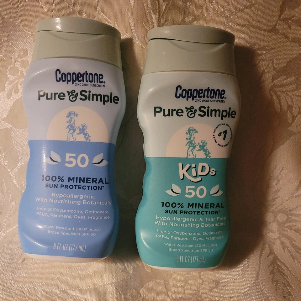 2 COPPERTONE PURO Y SIMPLE 1KID MINERAL PROTECTOR SOLAR LOCIÓN SPF 50 5oz EXP: 9/24 Foto 1 de 4