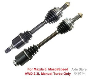 2 nuevos ejes CV par delantero apto 2006 07 Mazda 6 MazdaSpeed modelo 2,3 L turbo manual - Imagen 1 de 4