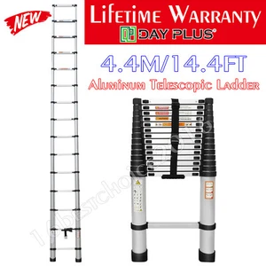 14.4FT Aluminum Telescopic Ladder Heavy Duty Folding Extension Step Ladder NEW - Picture 1 of 12