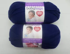 Red Heart Babyhugs Yarn Lot 2 Medium Blueberry - Picture 1 of 5