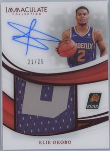 2018-19 Immaculate Collection Premium Patch Auto Red Elie Okobo Suns RC 21/25