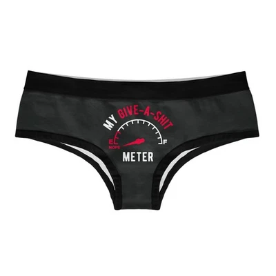 Womens Give A  Meter Panties Funny Sarcastic Graphic Bikini Brief Hilarious - Image 1 of 4