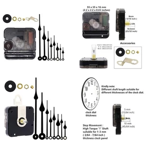 Replacement Shaft Clock Movement with Hands Wall Clock Accessories - Picture 1 of 15