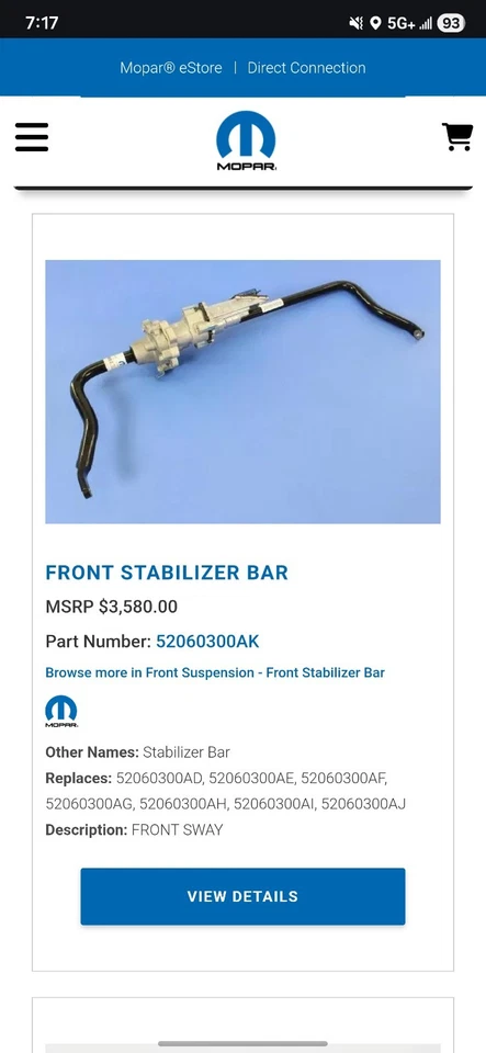 Jeep Wrangler Electric Sway Bar Assembly With Motor Foto 1 de 3