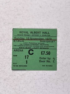 Kate Bush Ticket Oriignal Cliff Richard Royal Albert Hall 18th Nov 1979 - Picture 1 of 12