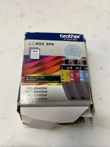 Confezione cartuccia inchiostro originale Brother LC402 giallo ciano magenta 3 pezzi - Foto 1 di 3