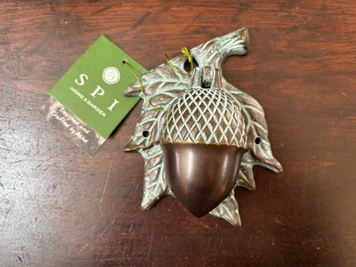 Golpeador de puerta de bellota SPI para hogar y jardín latón macizo decorativo herrajes para puerta delantera Foto 1 de 4